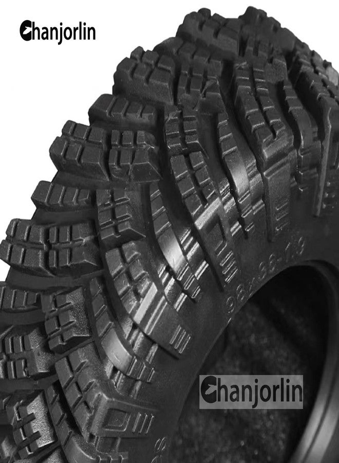 Chanjorlin 1.9 RC Tires OD 98mm 1/10 Rubber All Terrain Mud Crawler Tyres with Foam for 1:10 Rock Crawler Car Axial SCX10 SCX10 III AXI03007 D90 TF2 MST Tamiya RR10 Beadlock Wheels Hubs 4PCS - Image 3